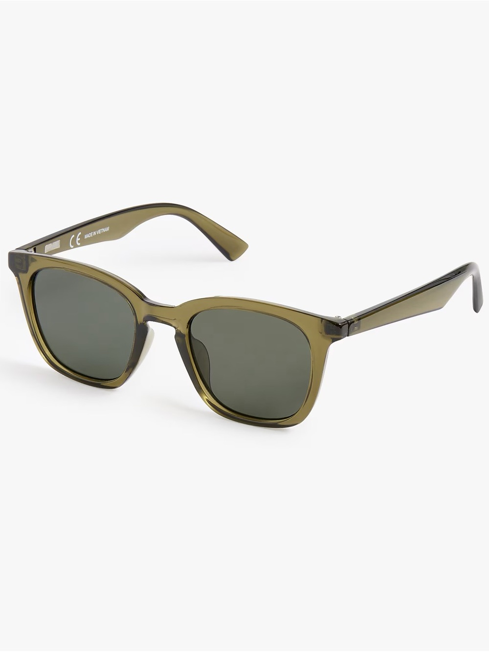 J. Crew Transparent Olive Square Sunglasses